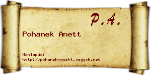 Pohanek Anett névjegykártya