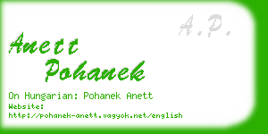 anett pohanek business card